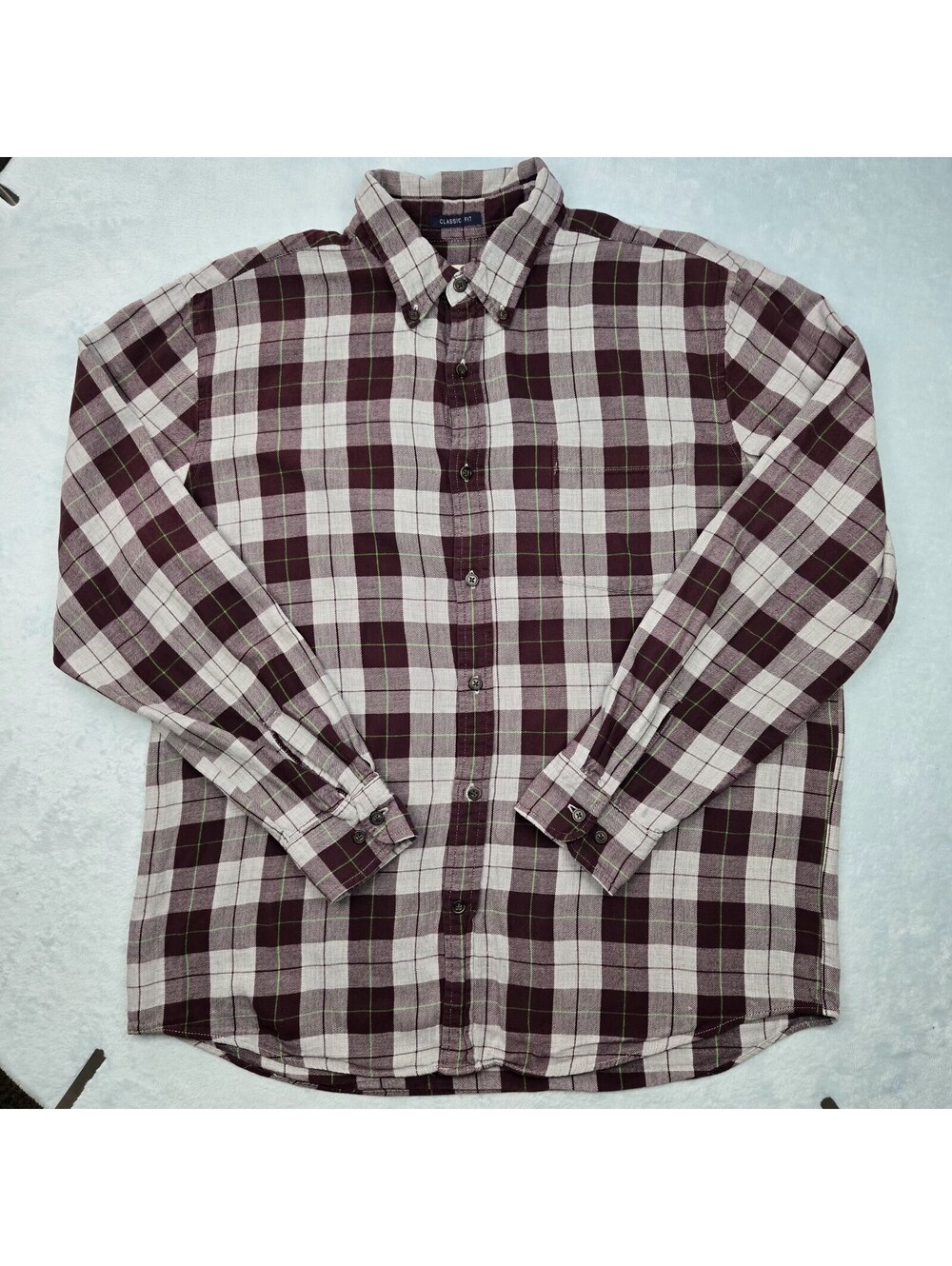 St. John's Bay Men's Classic Fit Plaid Flannel Shirt, Size L, Long Sleeve Button